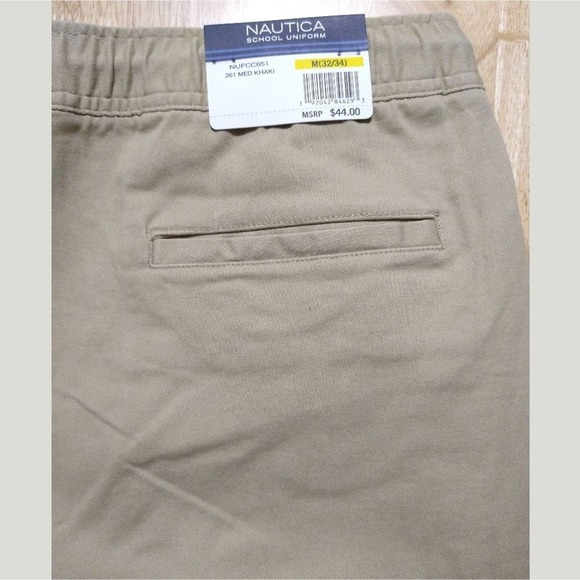 Nautica Boys School Uniform Jogger Khaki Pants Size M 32/34 - Picture 8 of 11